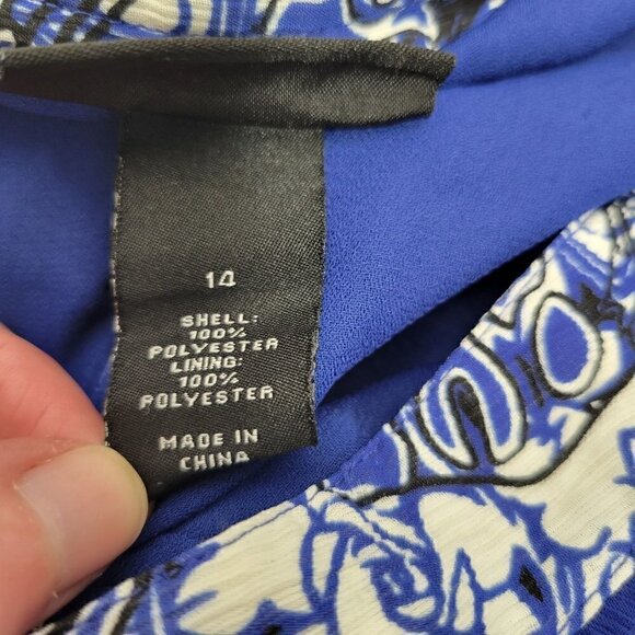 Lane Bryant Women's Floral Electric Blue Side Slit Maxi Skirt Size 14 - Picture 10 of 12